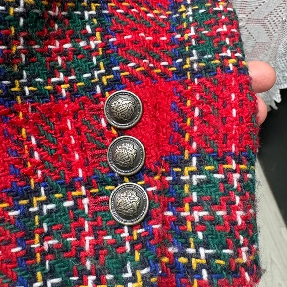 Talbots Petite Red Tartan Wool Blend Blazer | Classic Preppy | 12P - Picture 6 of 10